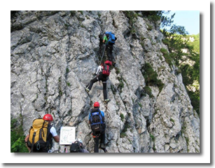 Vstop v ferato Češka koča